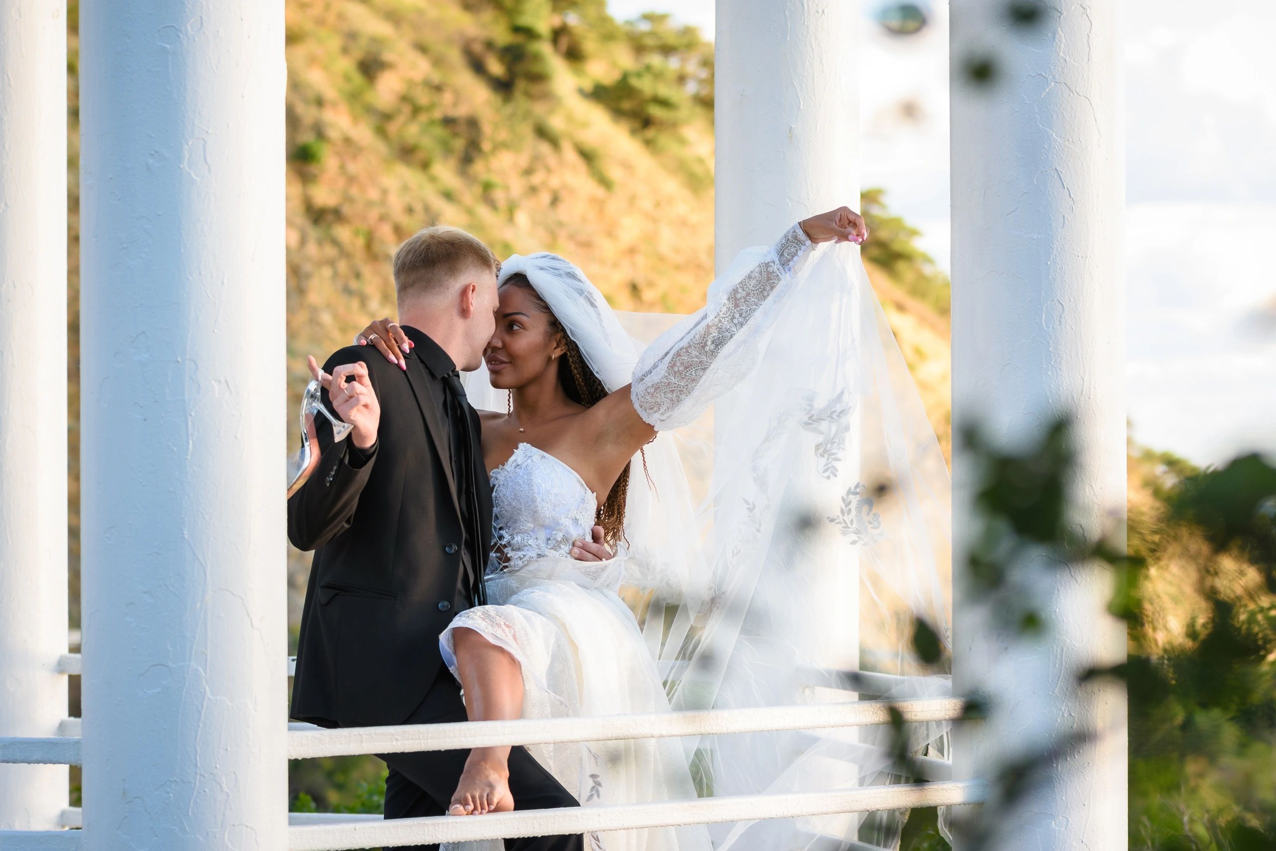 Wedding couple at a luxury resort