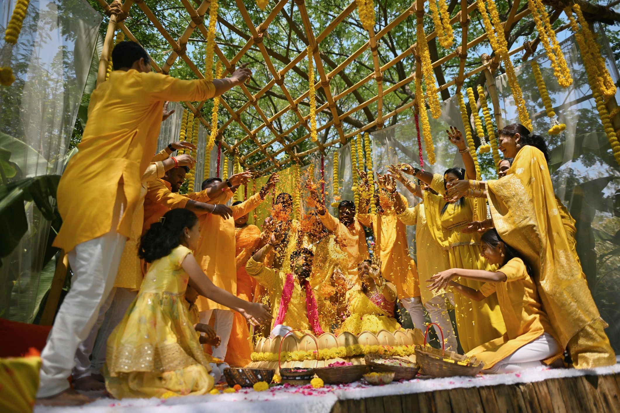 Destination wedding celebration with family and friends