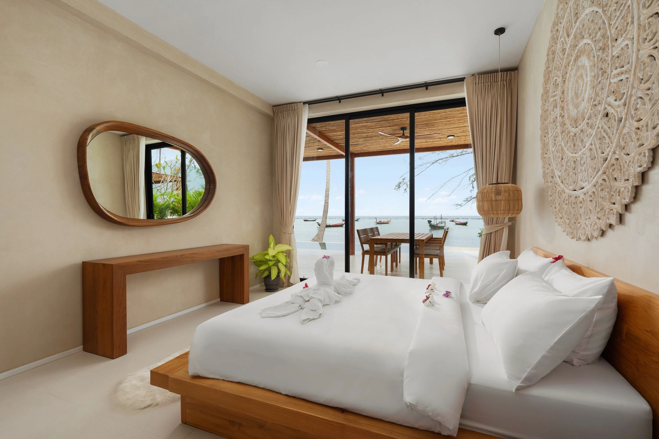 Luxury bedroom in a premium villa