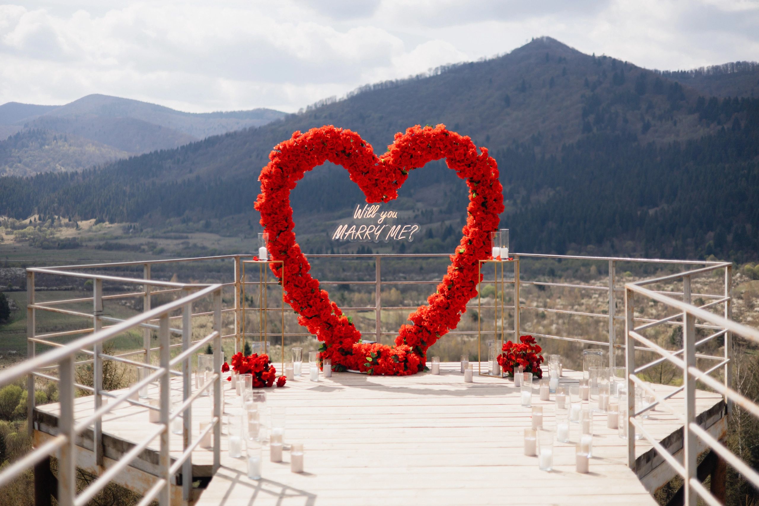 Elegant floral wedding aisle with romantic destination decor